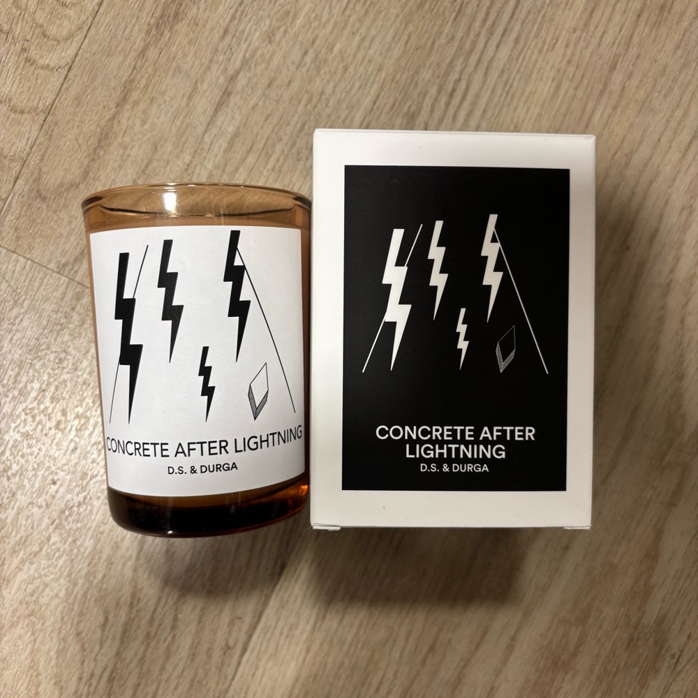 D.S. & Durga Concrete After Lightning Candle - Black and White